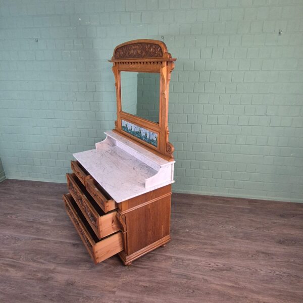 Wascommode Jugendstil 1910 Eiken - Afbeelding 20