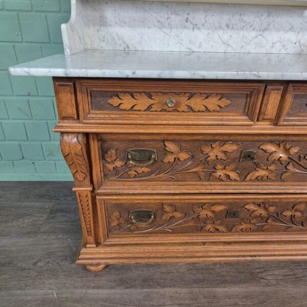 Wascommode Jugendstil 1910 Eiken - Afbeelding 16