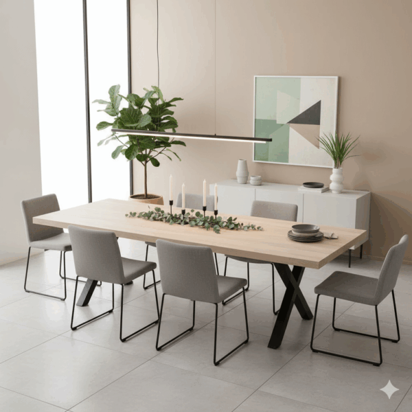 Eettafel Eiken 3,00 m x 1,10 m - Afbeelding 2