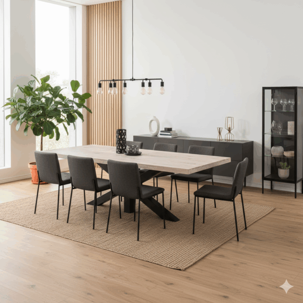 Eettafel Eiken 2,40 m x 1,01 m - Afbeelding 2