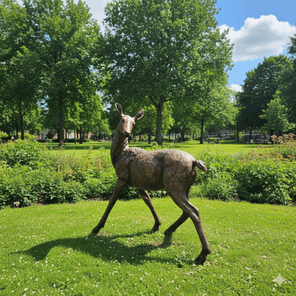 Beeld Tuinbeeld Ree Brons 1,44 m - Afbeelding 2