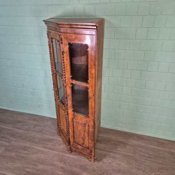 Hoekkast Biedermeier 1850 Noten - Afbeelding 7