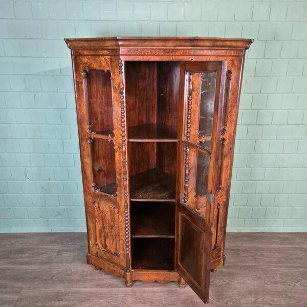 Hoekkast Biedermeier 1850 Noten - Afbeelding 13