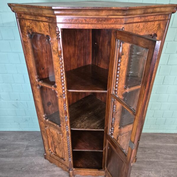 Hoekkast Biedermeier 1850 Noten - Afbeelding 14
