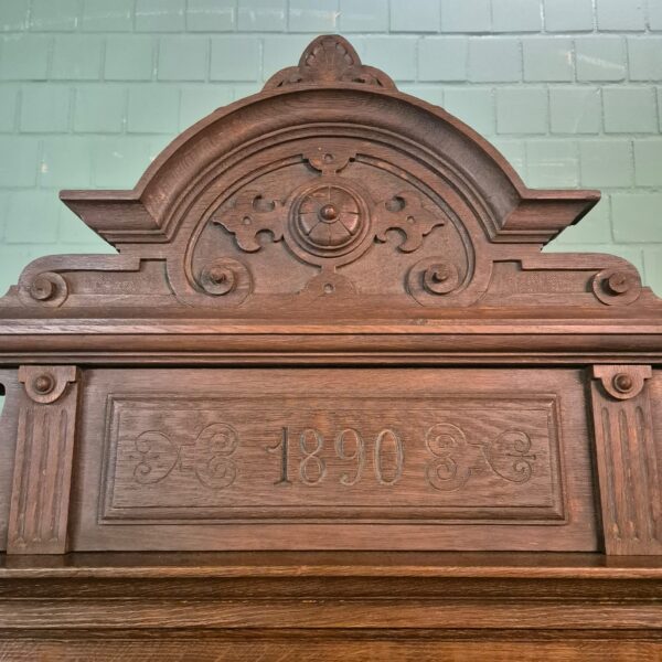 Kast Kledingkast Gründerzeit 1890 Eiken - Afbeelding 11