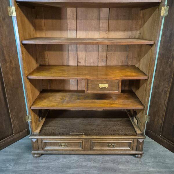Kast Kledingkast Gründerzeit 1890 Eiken - Afbeelding 14