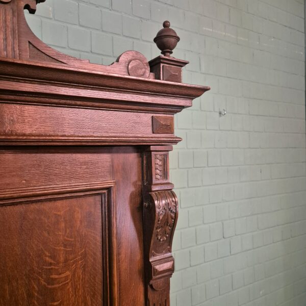 Kast Kledingkast Gründerzeit 1890 Eiken - Afbeelding 9