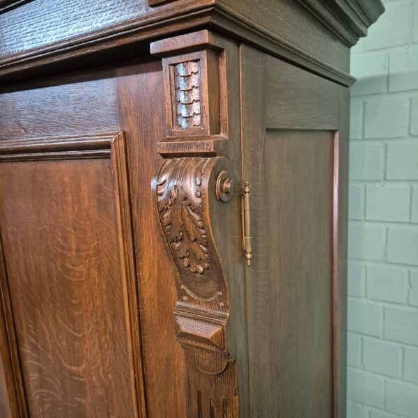 Kast Kledingkast Gründerzeit 1890 Eiken - Afbeelding 8