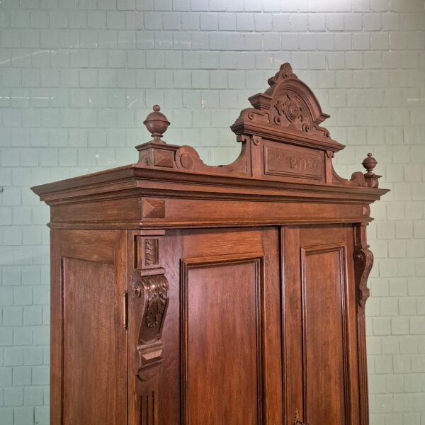 Kast Kledingkast Gründerzeit 1890 Eiken - Afbeelding 5