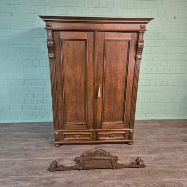 Kast Kledingkast Gründerzeit 1890 Eiken - Afbeelding 21