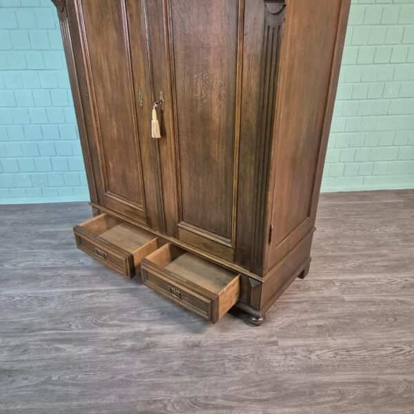 Kast Kledingkast Gründerzeit 1890 Eiken - Afbeelding 20