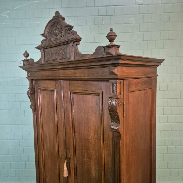 Kast Kledingkast Gründerzeit 1890 Eiken - Afbeelding 7