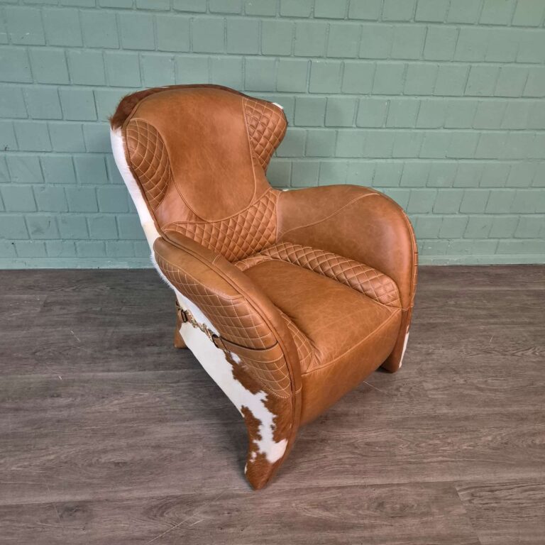 Designer Fauteuil Rundleder Koeienhuid - Afbeelding 4