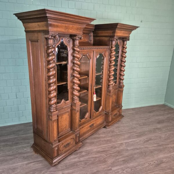 Vitrine Kast Neo-barok 1890 Eiken - Afbeelding 4