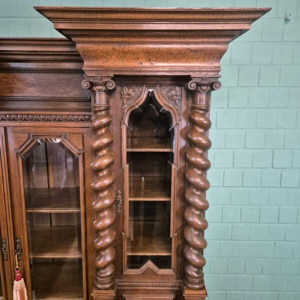 Vitrine Kast Neo-barok 1890 Eiken - Afbeelding 10