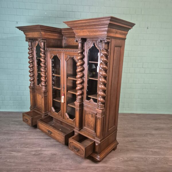 Vitrine Kast Neo-barok 1890 Eiken - Afbeelding 24