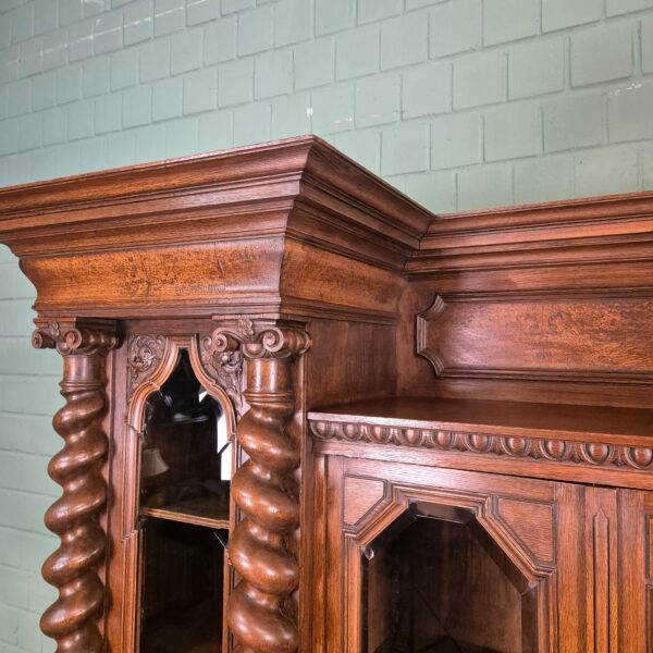 Vitrine Kast Neo-barok 1890 Eiken - Afbeelding 8