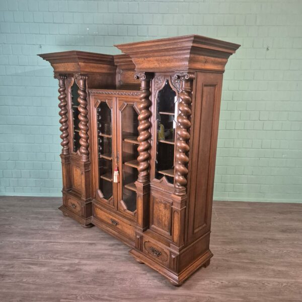 Vitrine Kast Neo-barok 1890 Eiken - Afbeelding 5