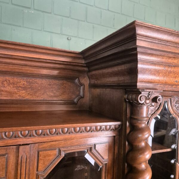 Vitrine Kast Neo-barok 1890 Eiken - Afbeelding 9