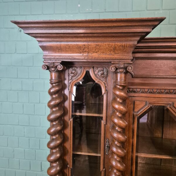 Vitrine Kast Neo-barok 1890 Eiken - Afbeelding 6