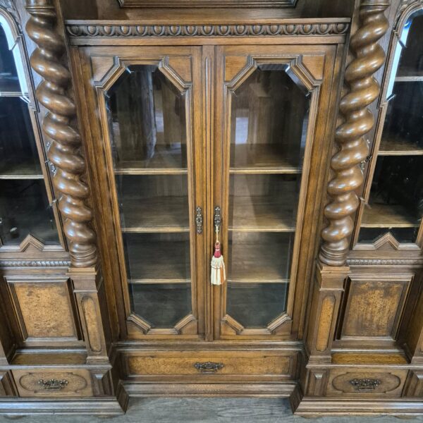 Vitrine Kast Neo-barok 1890 Eiken - Afbeelding 12