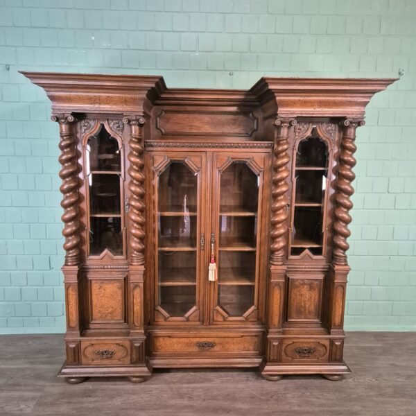 Vitrine Kast Neo-barok 1890 Eiken - Afbeelding 3