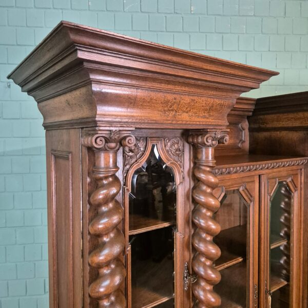 Vitrine Kast Neo-barok 1890 Eiken - Afbeelding 7