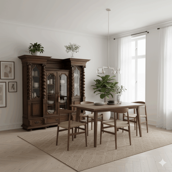 Vitrine Kast Neo-barok 1890 Eiken - Afbeelding 2