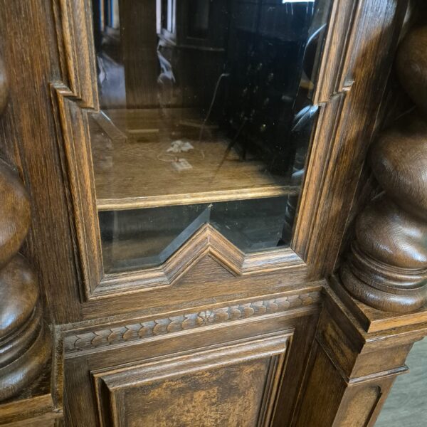 Vitrine Kast Neo-barok 1890 Eiken - Afbeelding 13