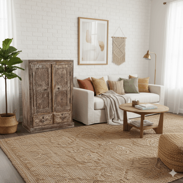 Kast Massief Hout Shabby-Chic 0,85 m - Afbeelding 2