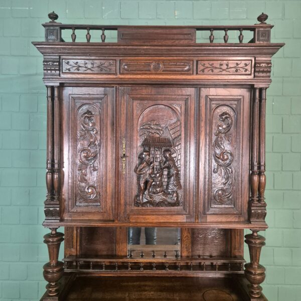 Buffetkast Kast Gründerzeit 1880 Eiken - Afbeelding 17