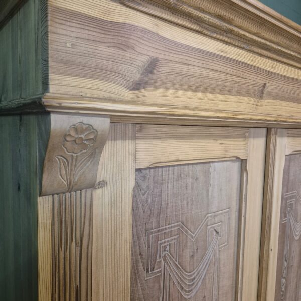 Kast Kledingkast Jugendstil 1900 Grenen - Afbeelding 6