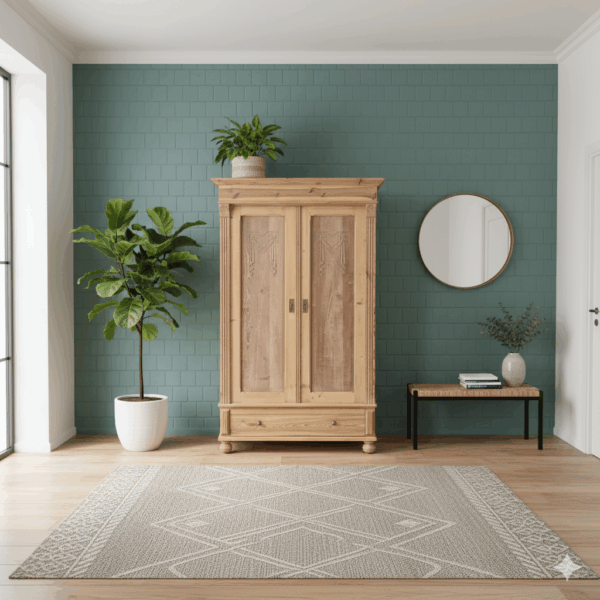 Kast Kledingkast Jugendstil 1900 Grenen - Afbeelding 2