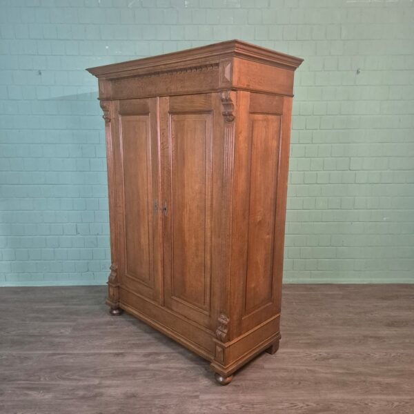 Kast Kledingkast Gründerzeit 1880 Eiken - Afbeelding 4