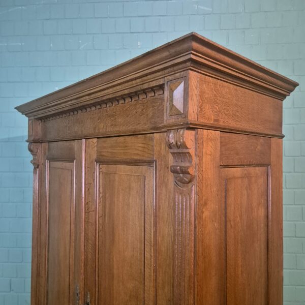 Kast Kledingkast Gründerzeit 1880 Eiken - Afbeelding 9
