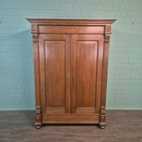 Kast Kledingkast Gründerzeit 1880 Eiken - Afbeelding 3