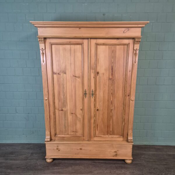 Kast Kledingkast Gründerzeit 1880 Grenen - Afbeelding 3