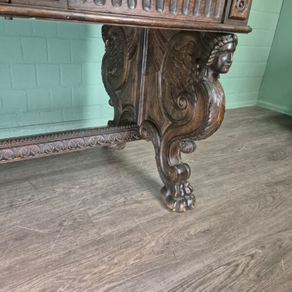 Bureau met Bureaustoel Eiken Neo-barok 1920 - Afbeelding 12