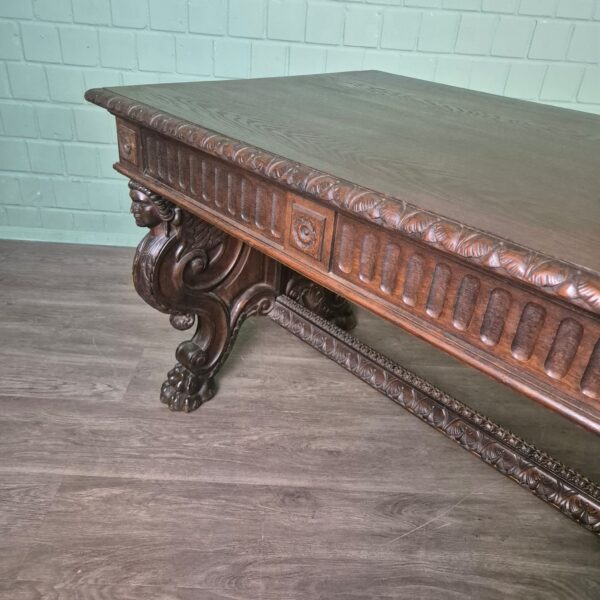 Bureau met Bureaustoel Eiken Neo-barok 1920 - Afbeelding 9