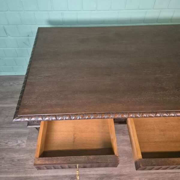 Bureau met Bureaustoel Eiken Neo-barok 1920 - Afbeelding 14