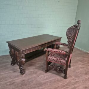 Bureau met Bureaustoel Eiken Neo-barok 1920