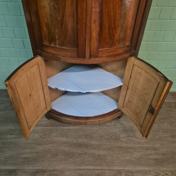 Hoekkast Biedermeier 1850 Mahonie - Afbeelding 12