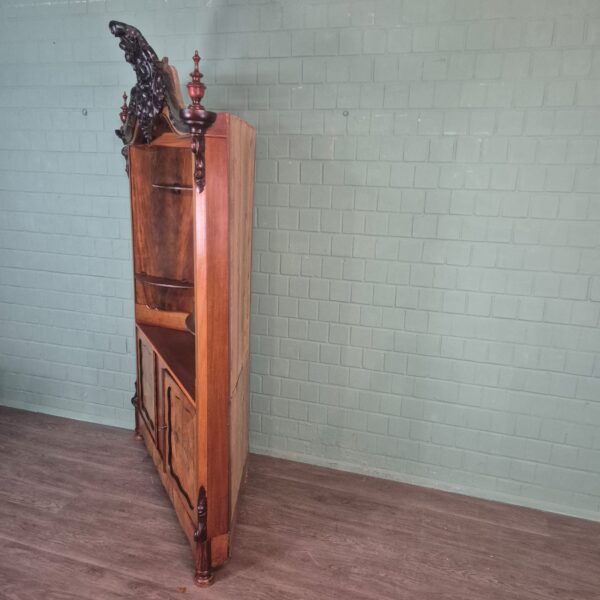 Hoekkast Biedermeier 1860 Noten - Afbeelding 5