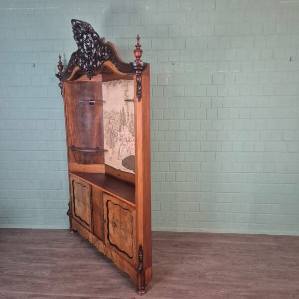 Hoekkast Biedermeier 1860 Noten - Afbeelding 4