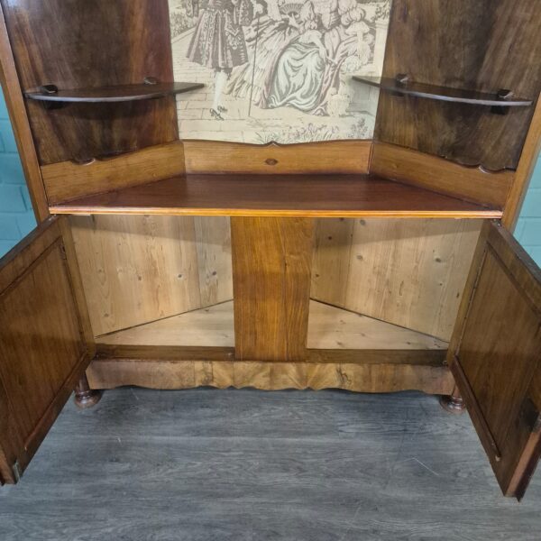 Hoekkast Biedermeier 1860 Noten - Afbeelding 17