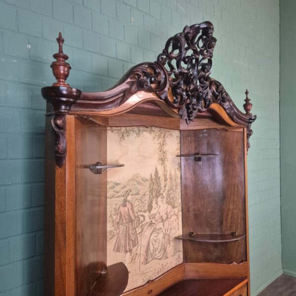 Hoekkast Biedermeier 1860 Noten - Afbeelding 6