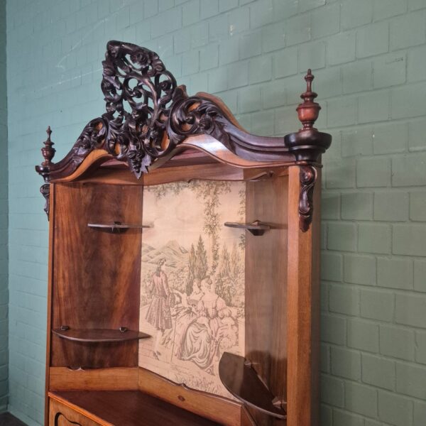 Hoekkast Biedermeier 1860 Noten - Afbeelding 14