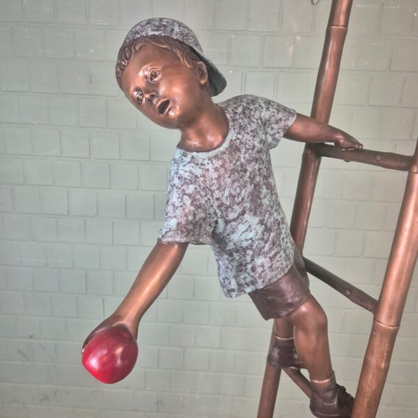 Beeld Tuinbeeld Jongen op Ladder Brons 2,06 m - Afbeelding 10