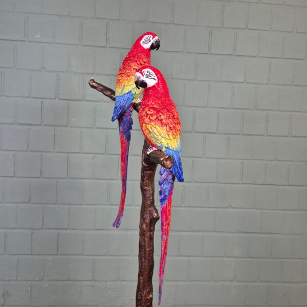 Beeld Tuinbeeld Bronzen papegaaien, 1,30 m - Afbeelding 5
