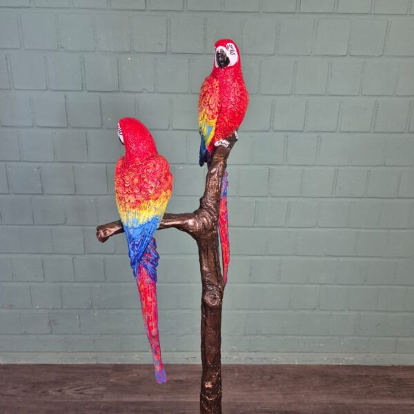 Beeld Tuinbeeld Bronzen papegaaien, 1,30 m - Afbeelding 9